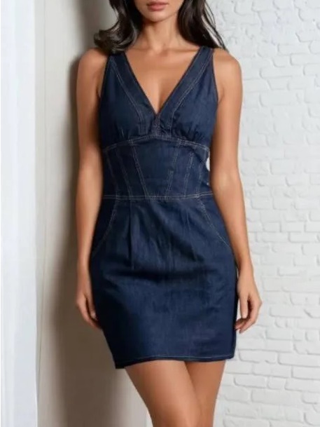 Nanette Lepore Dark Blue Denim Mini Dress